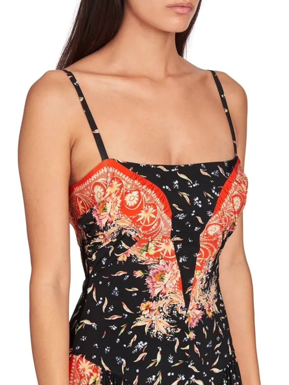 Paco Rabanne Women’s Frieze Fringe Dress Size 38 FR/6 US Black Red Boho Luxury - Picture 4 of 16